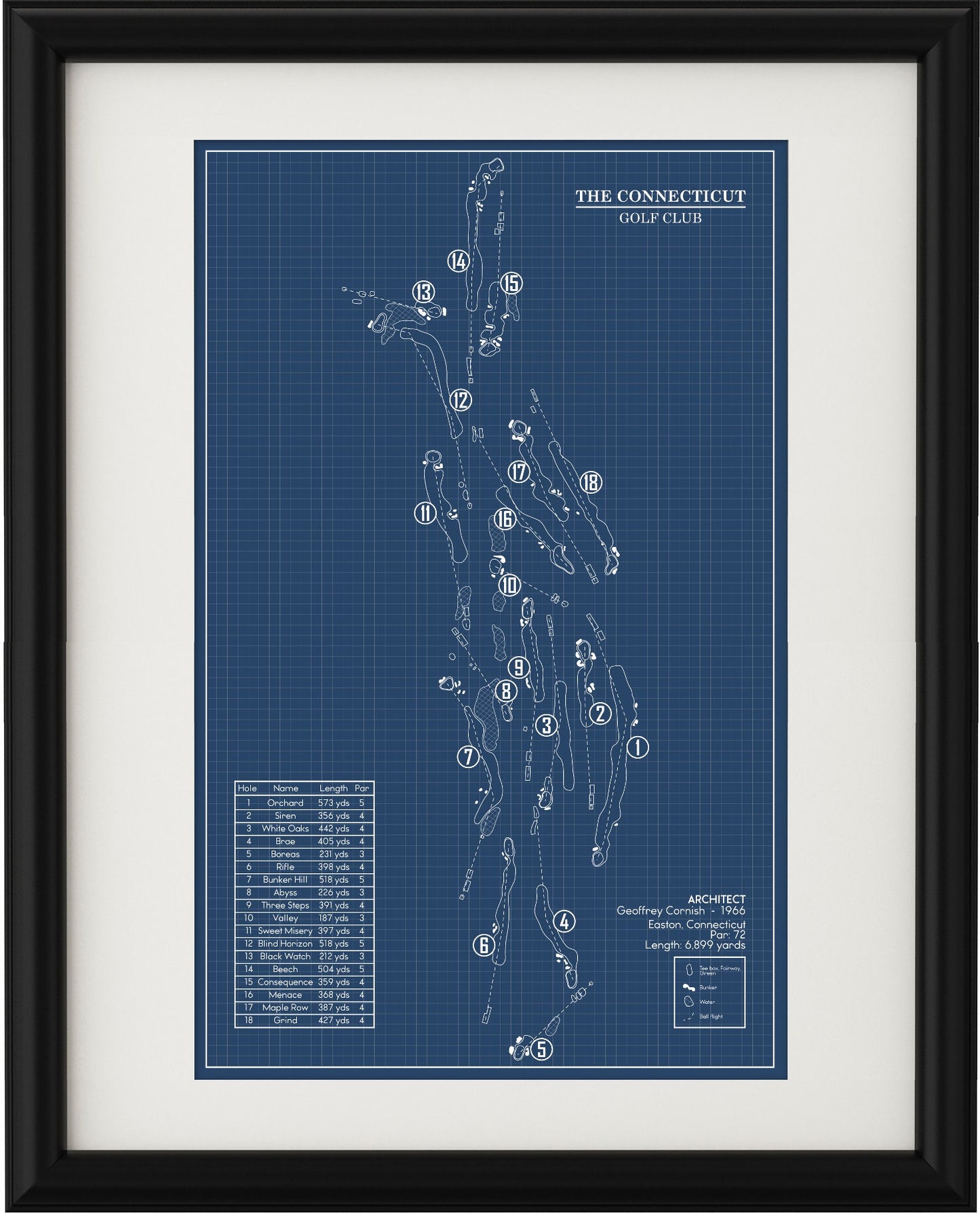 The Connecticut Golf Club Blueprint (Print)