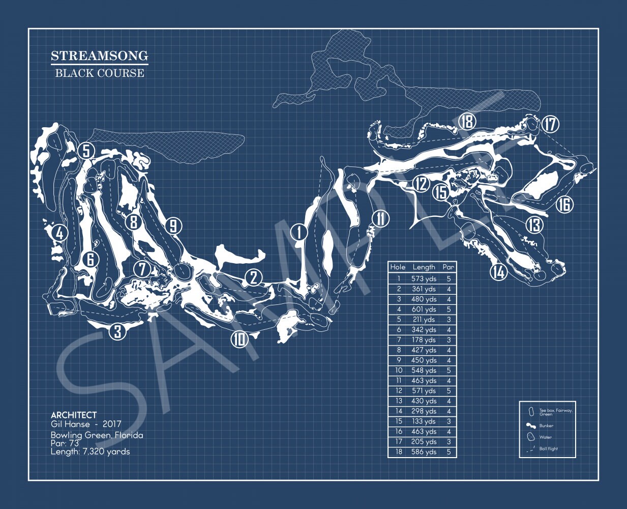 Streamsong Black Golf Course Blueprint (Print)