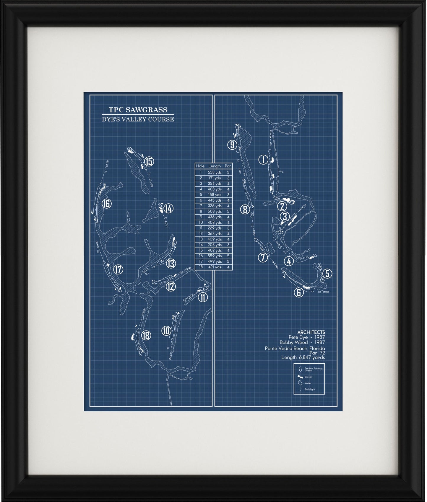 TPC Sawgrass Dye's Valley Course Blueprint (Print)