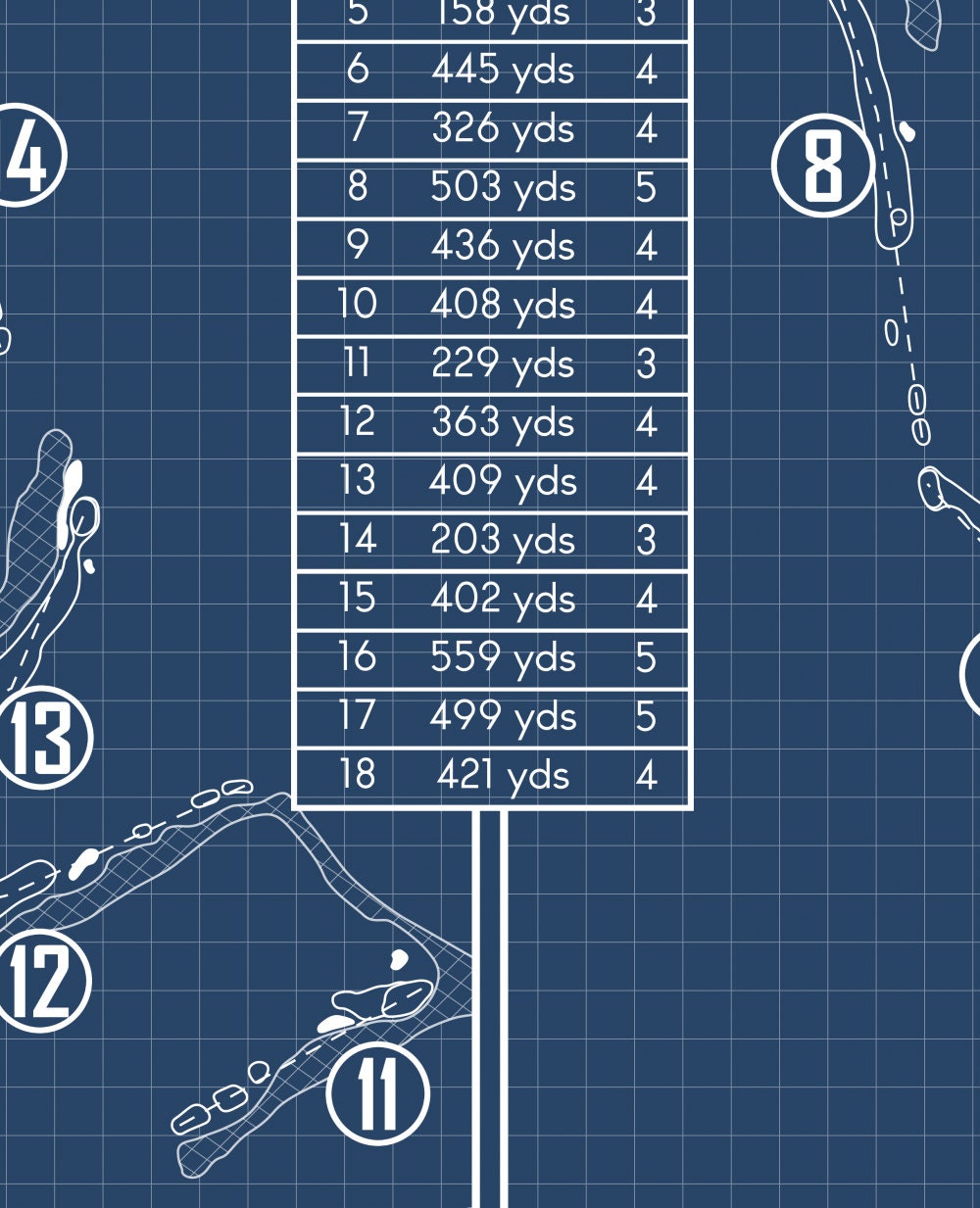 TPC Sawgrass Dye's Valley Course Blueprint (Print)