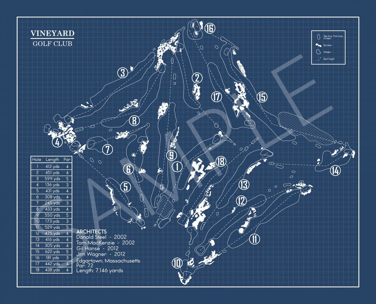 Vineyard Golf Club Blueprint (Print)