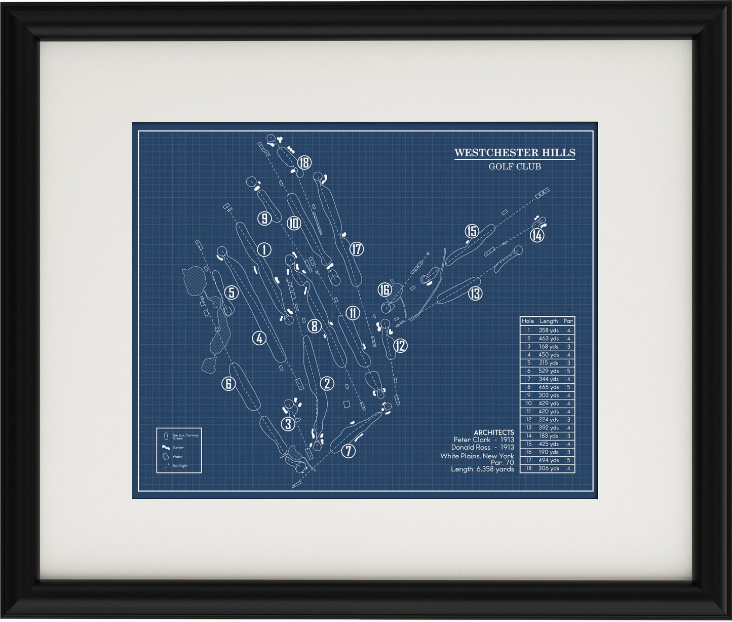 Westchester Hills Golf Club Blueprint (Print)