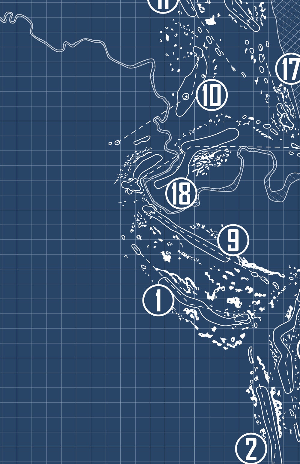 Whistling Straits - Straits Course 11x17 Blueprint (Print)