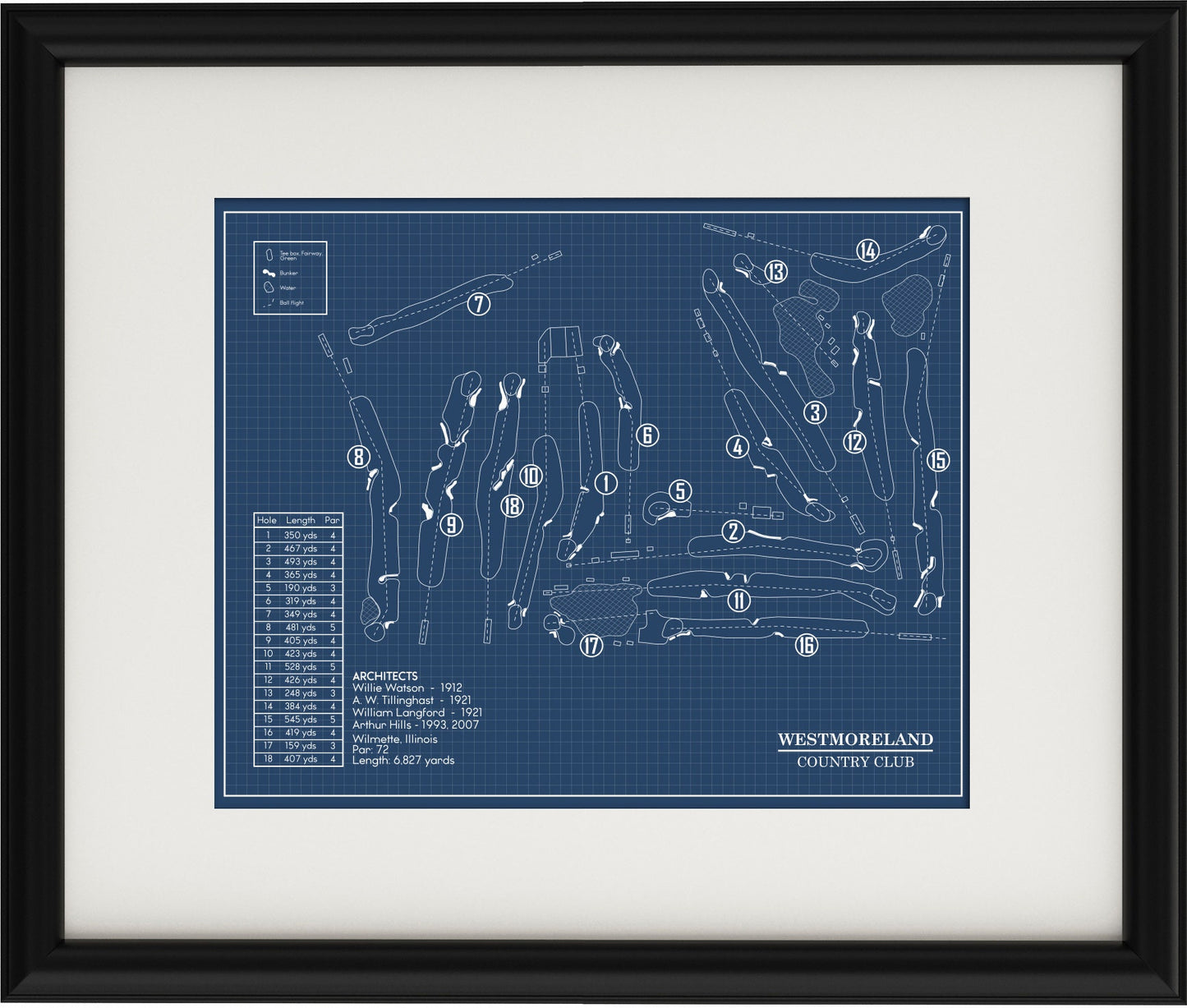 Westmoreland Country Club Blueprint (Print)