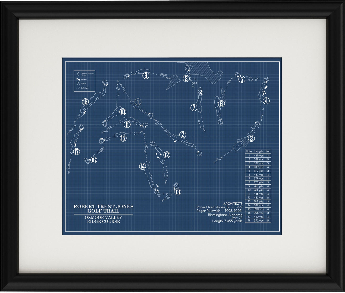 RTJ Golf Trail Oxmoor Valley Ridge Course Blueprint (Print)