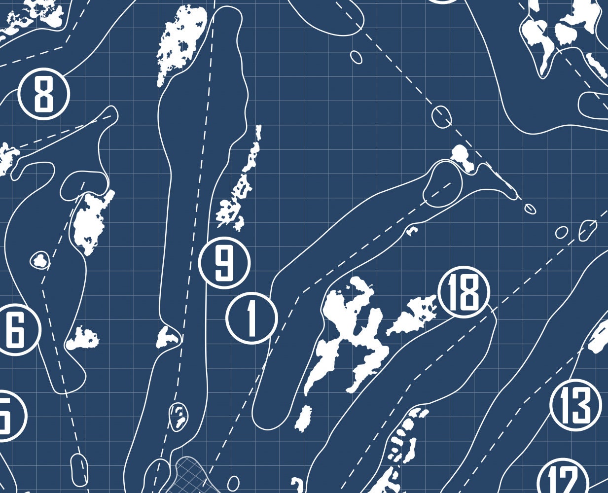 Vineyard Golf Club Blueprint (Print)
