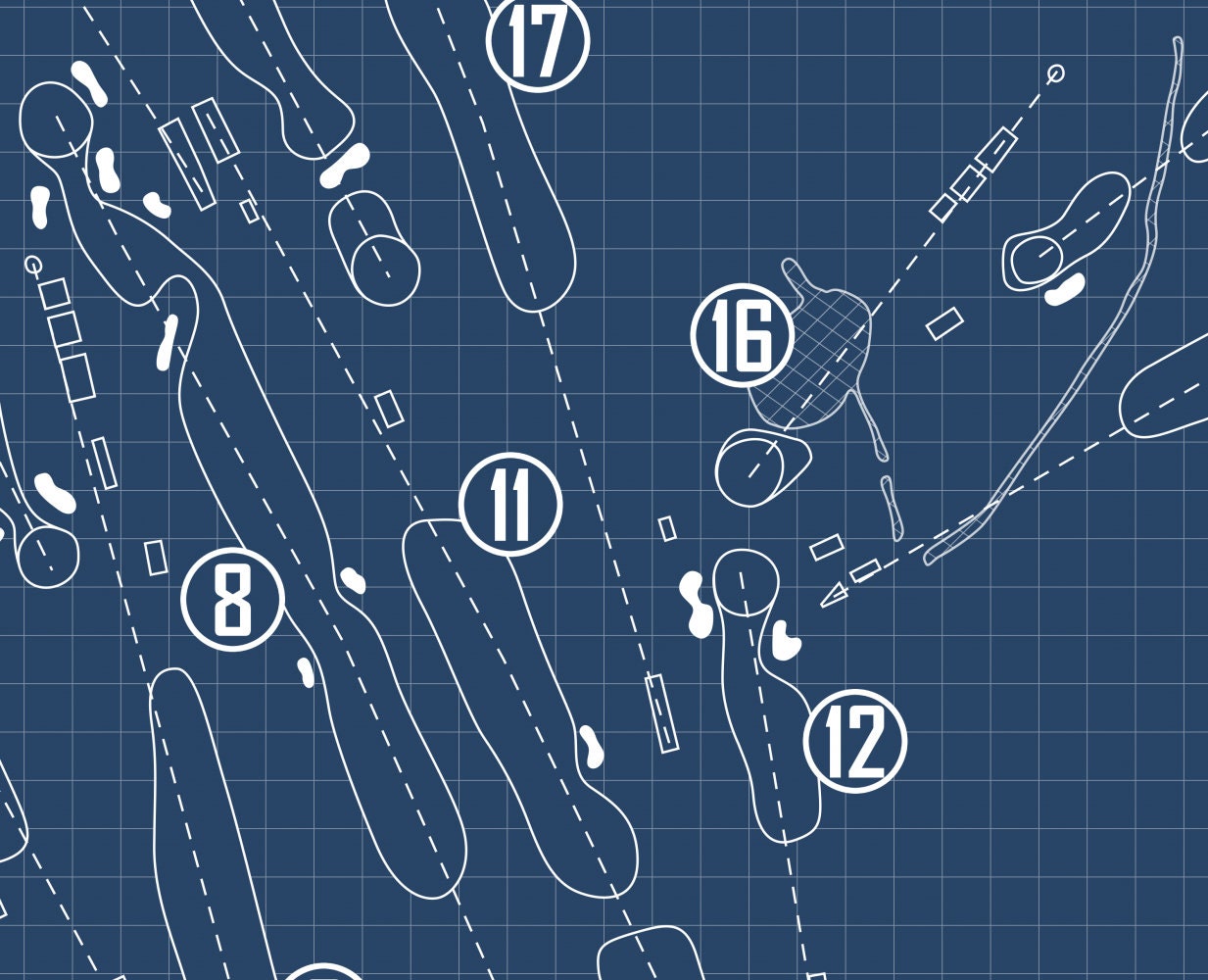 Westchester Hills Golf Club Blueprint (Print)