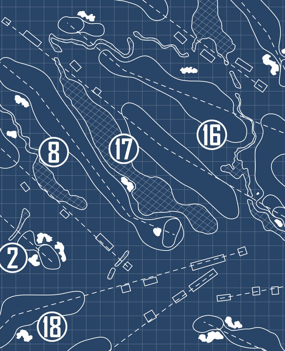 Willow Oaks Country Club Blueprint (Print)