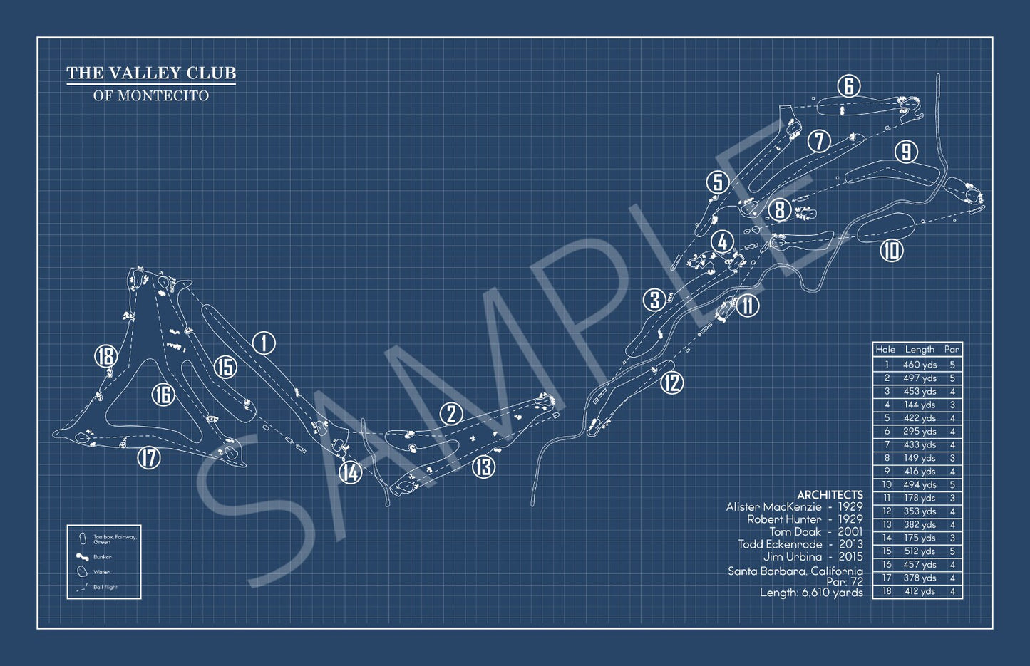 Valley Club of Montecito Blueprint (Print)