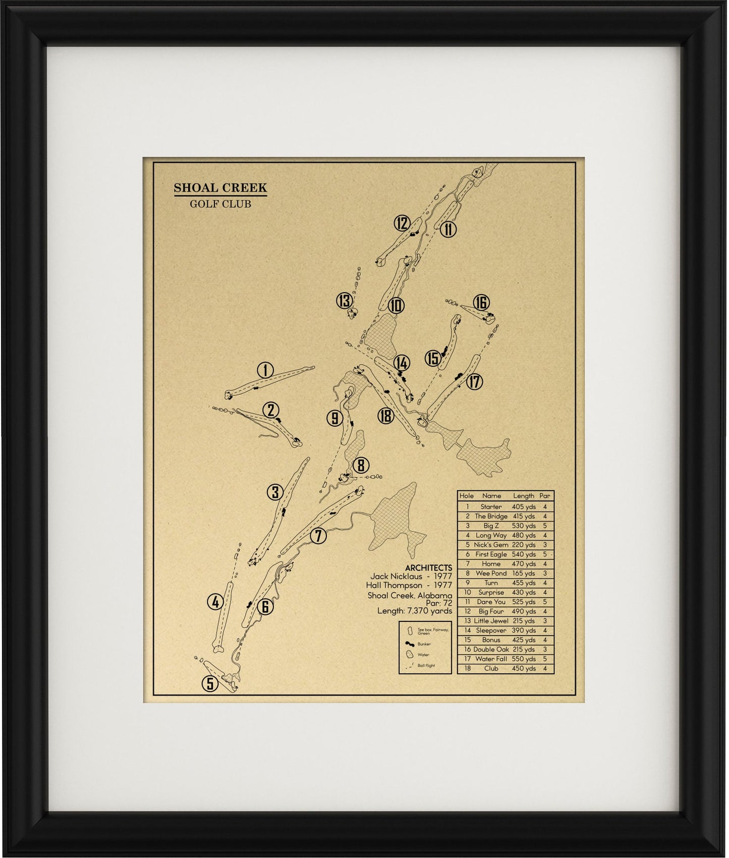 Shoal Creek Golf Club Outline (Print)
