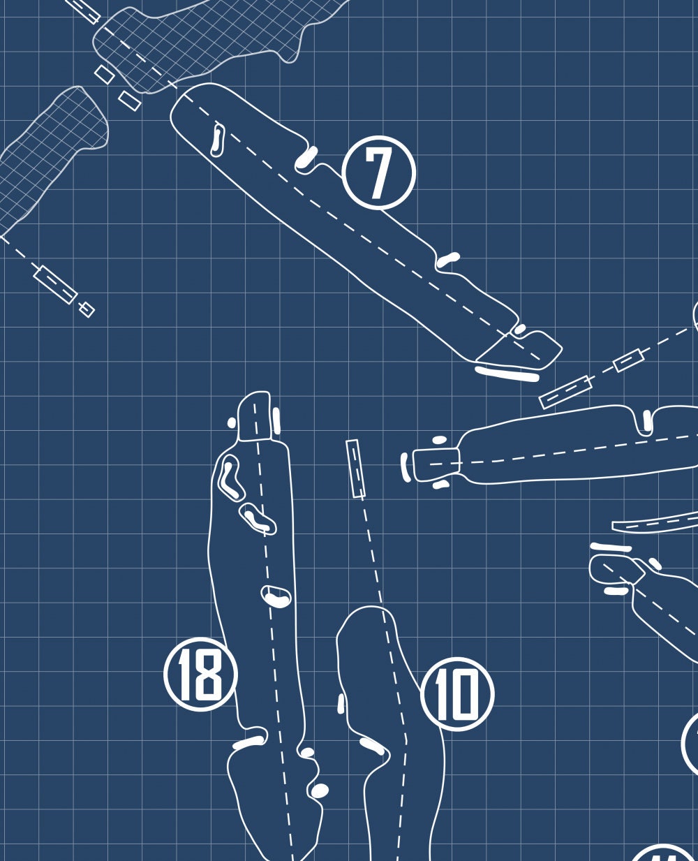 Yeamans Hall Club Blueprint (Print)
