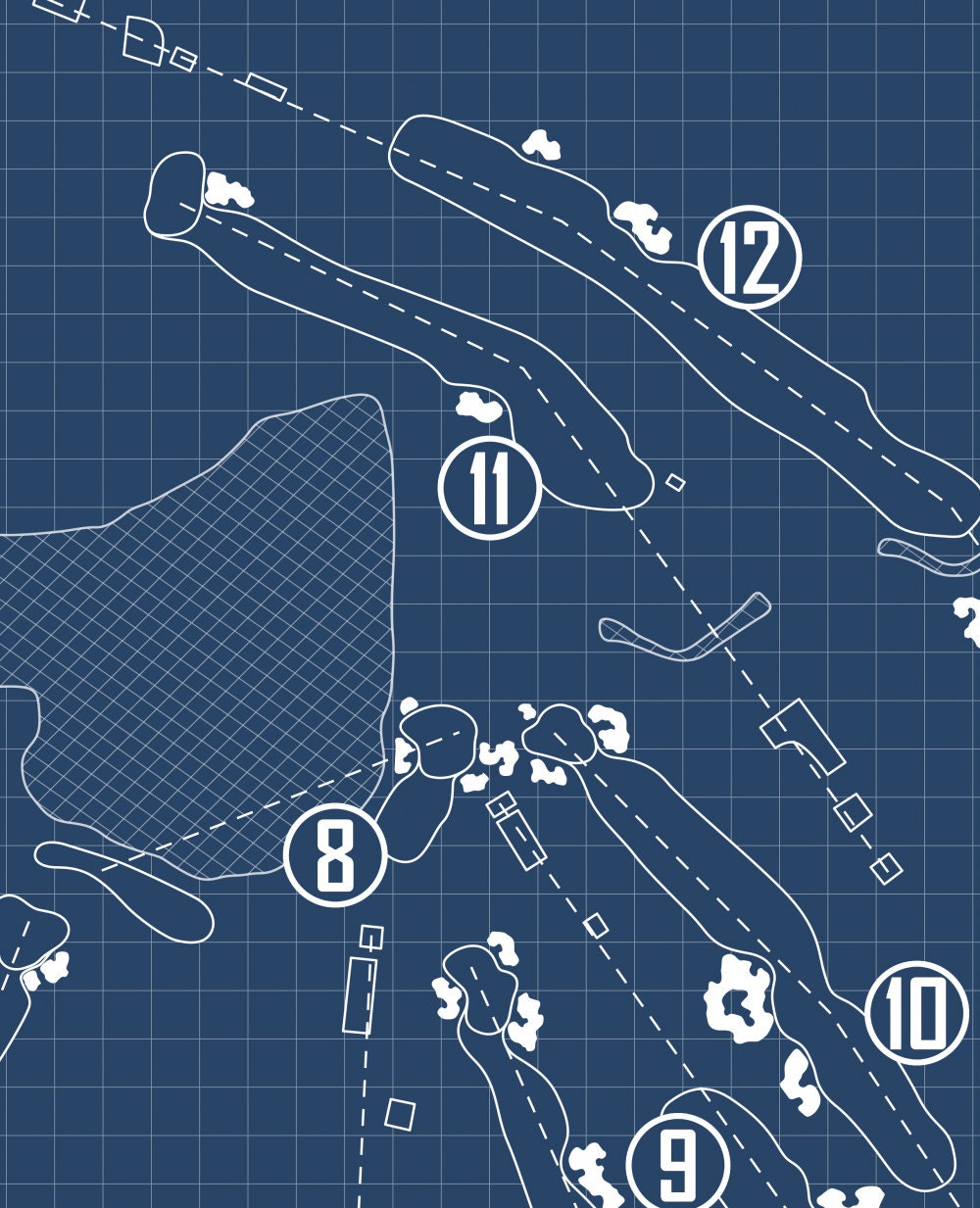 The Ohio State University Golf Club Scarlet Course Blueprint (Print)