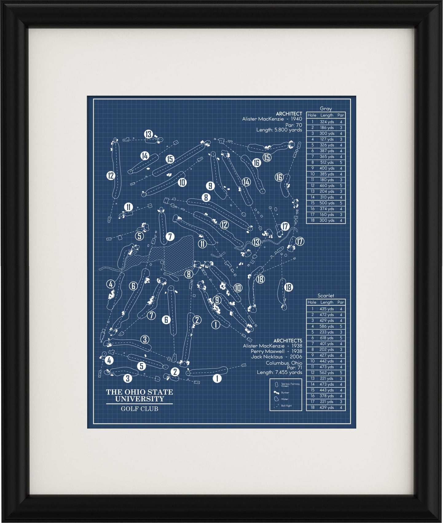 The Ohio State University Golf Club Blueprint (Print)