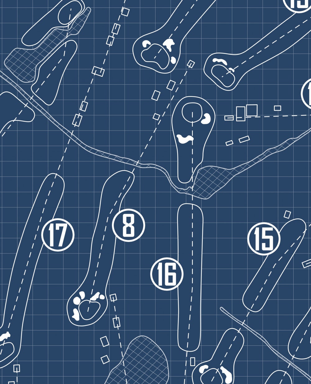 Peachtree Golf Club Blueprint (Print)