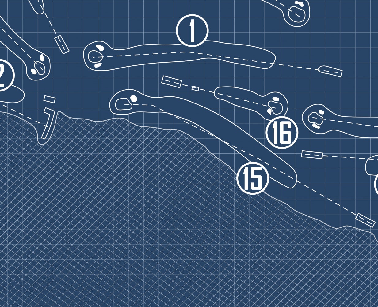 Mamala Bay Golf Course Blueprint (Print)