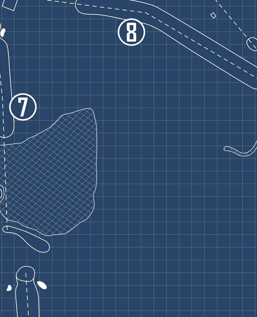 The Ohio State University Golf Club Gray Course Blueprint (Print)