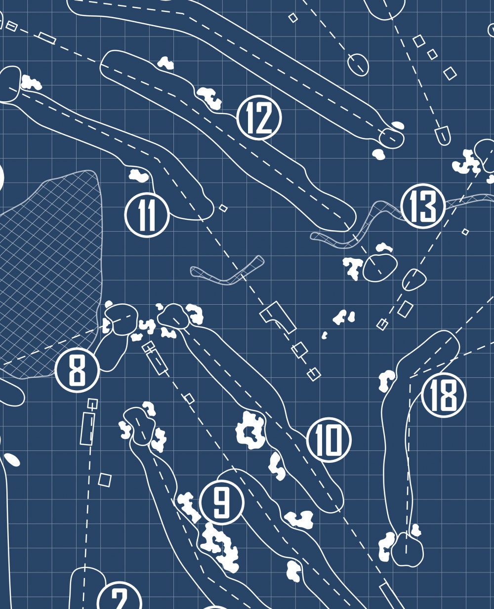 The Ohio State University Golf Club Blueprint (Print)