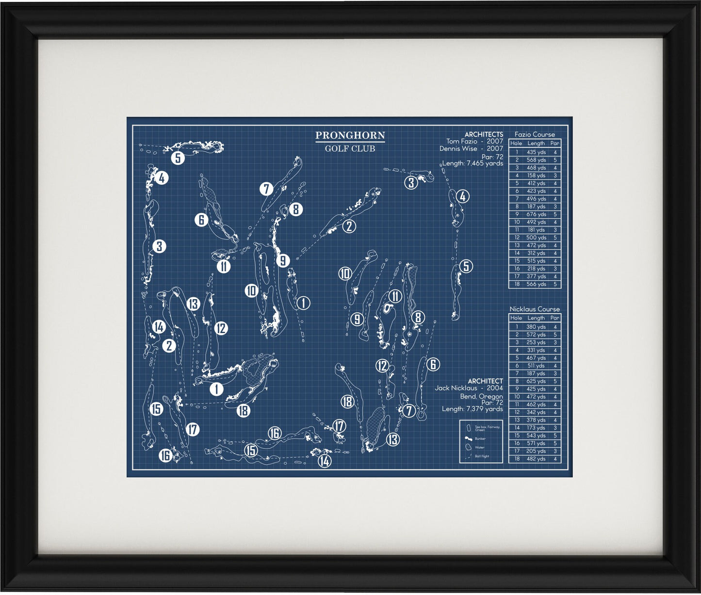 Pronghorn Golf Club Blueprint (Print)
