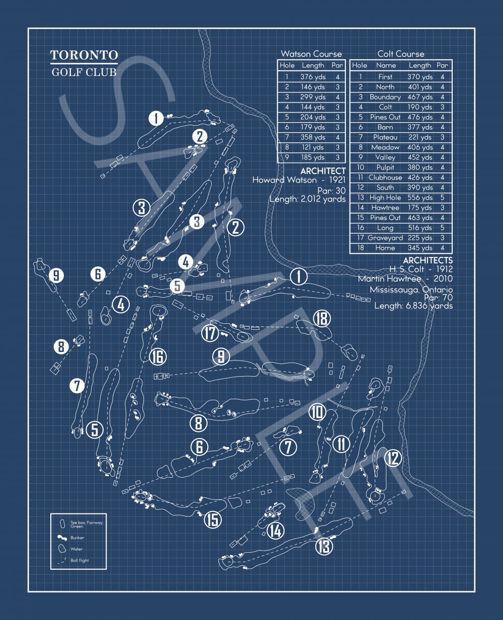 Toronto Golf Club Blueprint (Print)