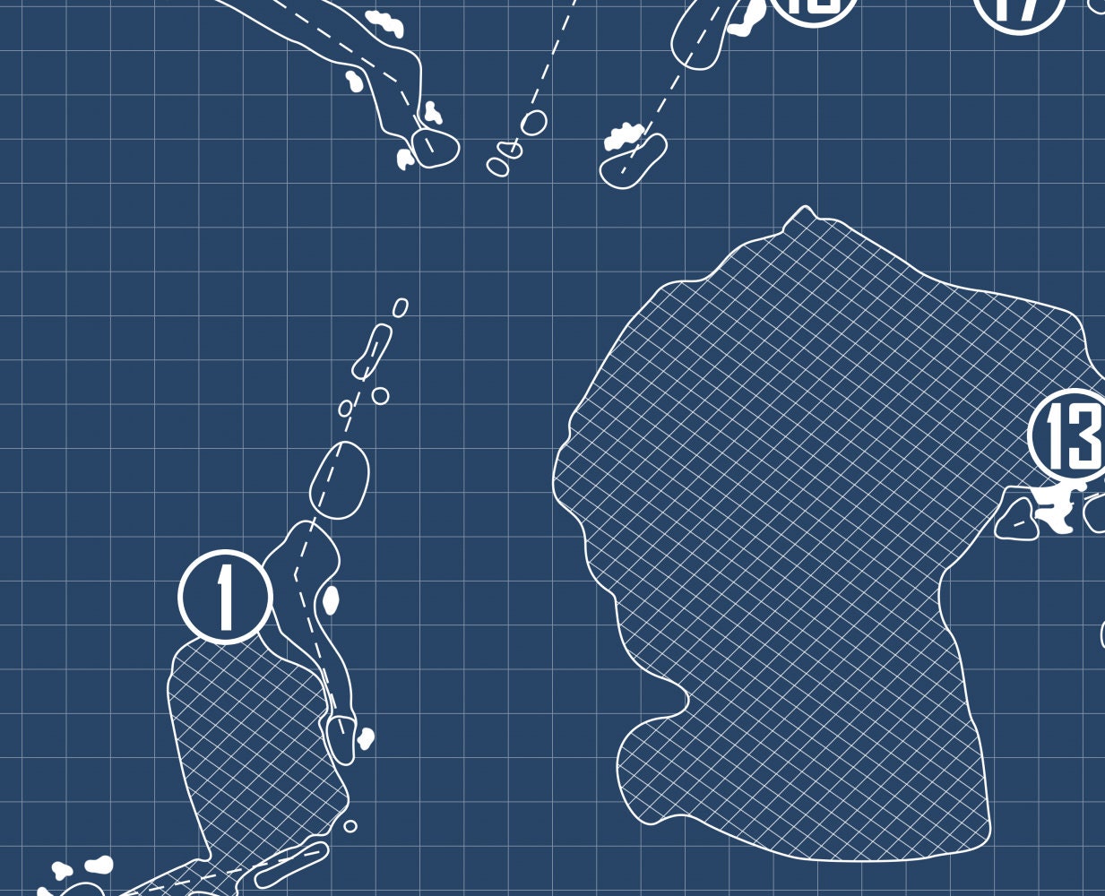 Oyster Bay Golf Links Blueprint (Print)