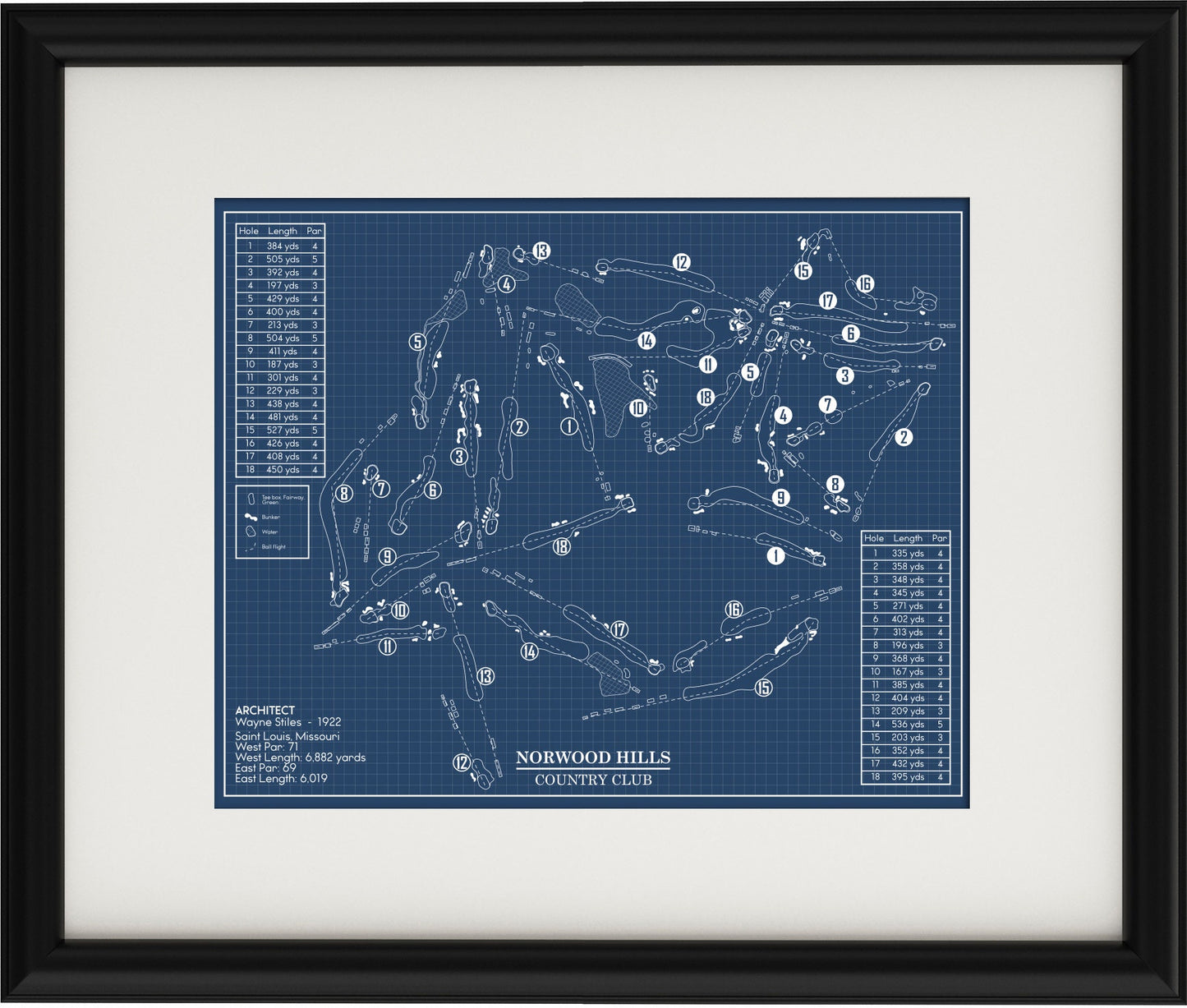 Norwood Hills Country Club Blueprint (Print)