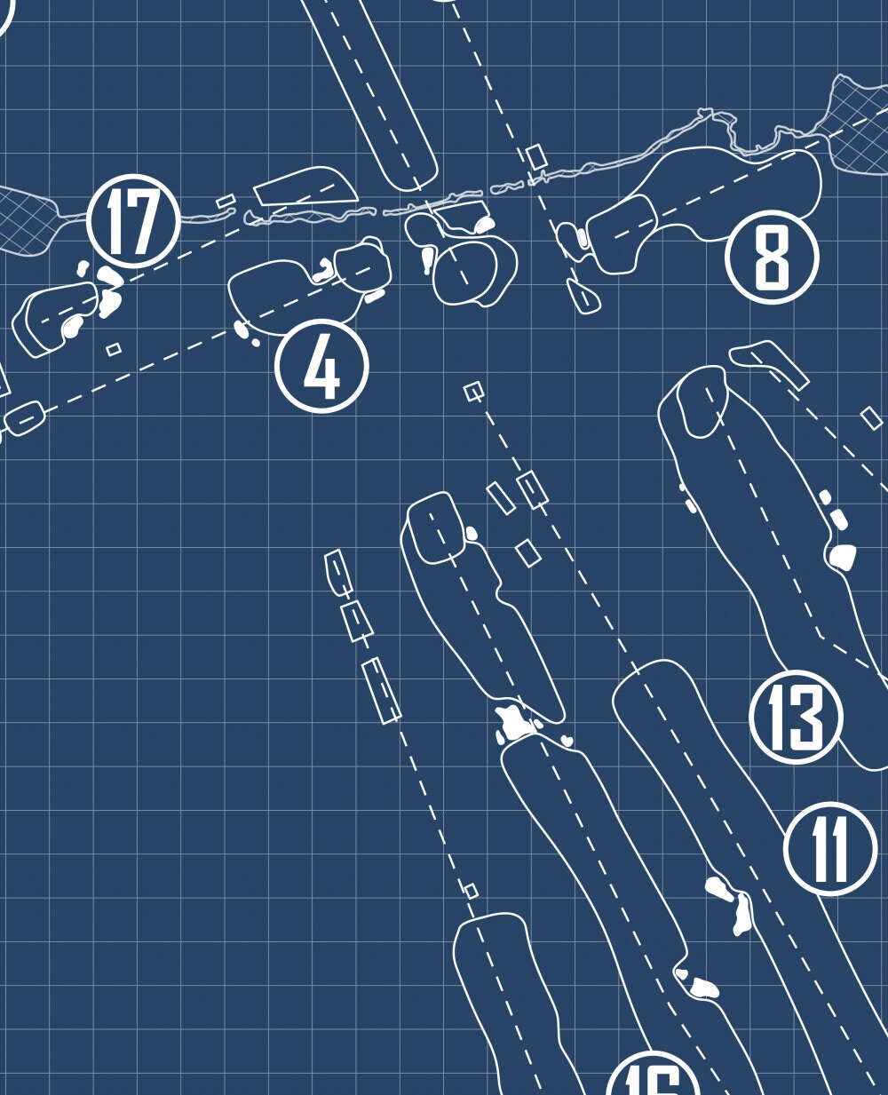 Llanerch Country Club Blueprint (Print)
