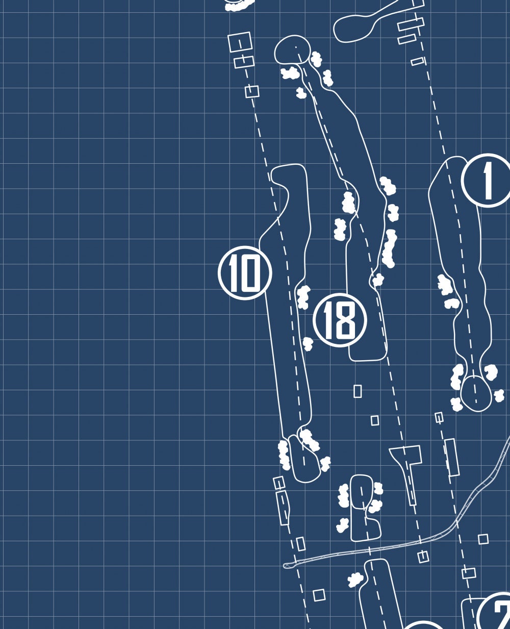 Whitemarsh Valley Country Club Blueprint (Print)