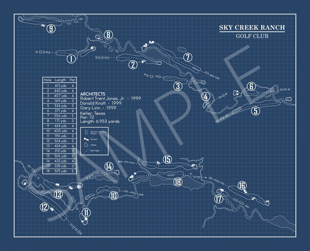 Sky Creek Ranch Golf Club Blueprint (Print)