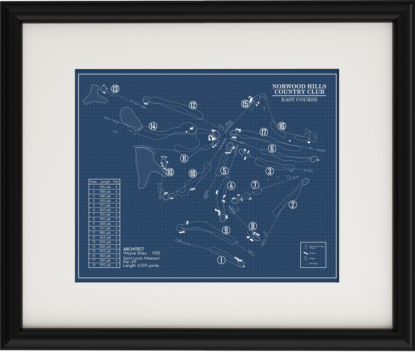 Oahu Country Club Blueprint (Print)