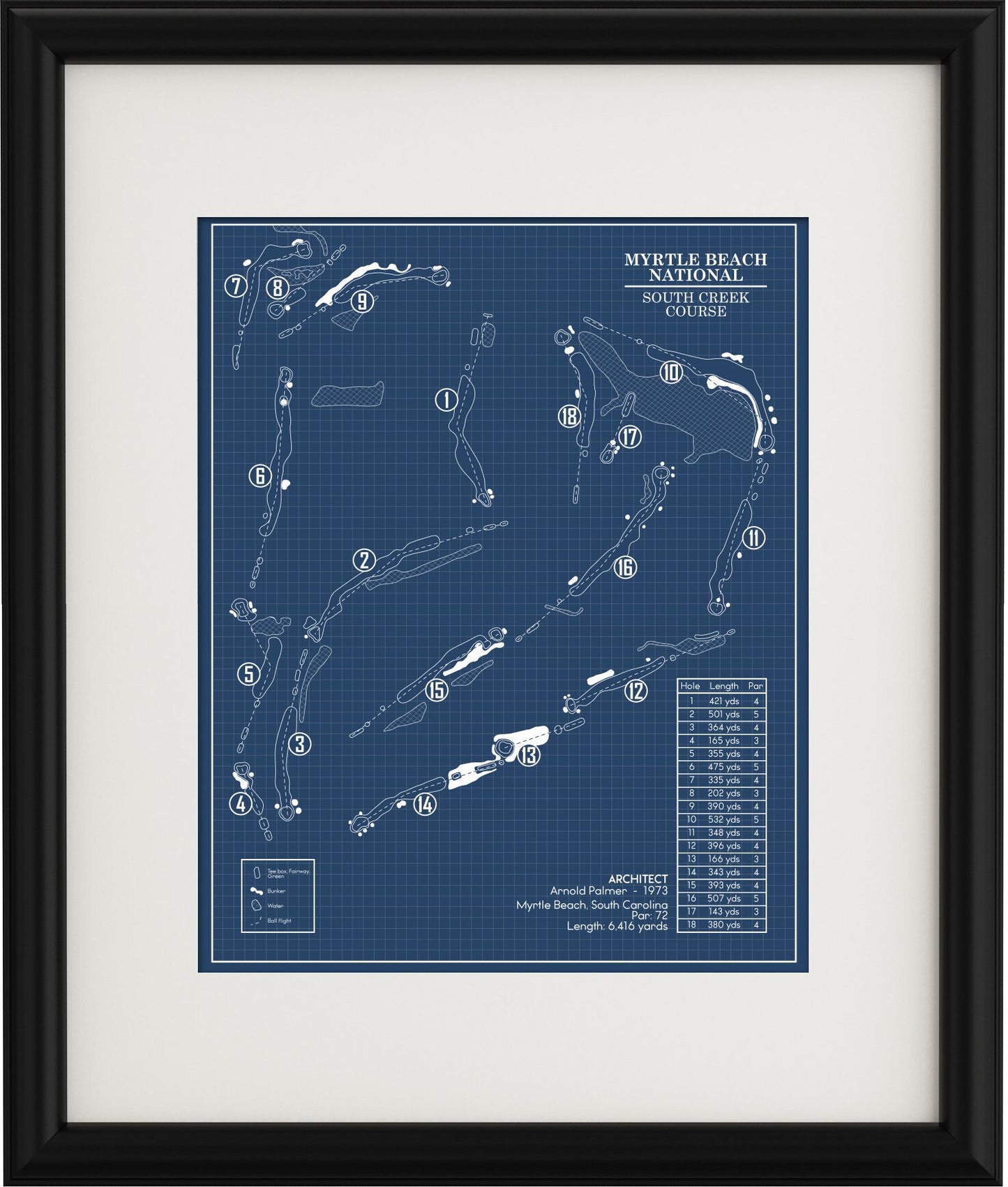 Myrtle Beach National South Creek Course Blueprint (Print)
