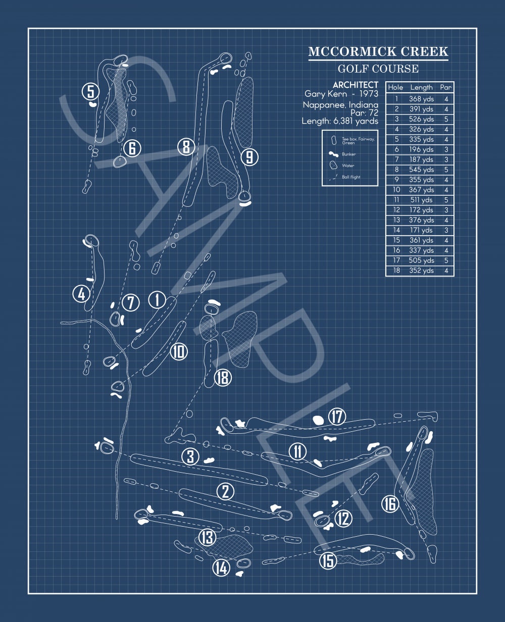 McCormick Creek Golf Course Blueprint (Print)