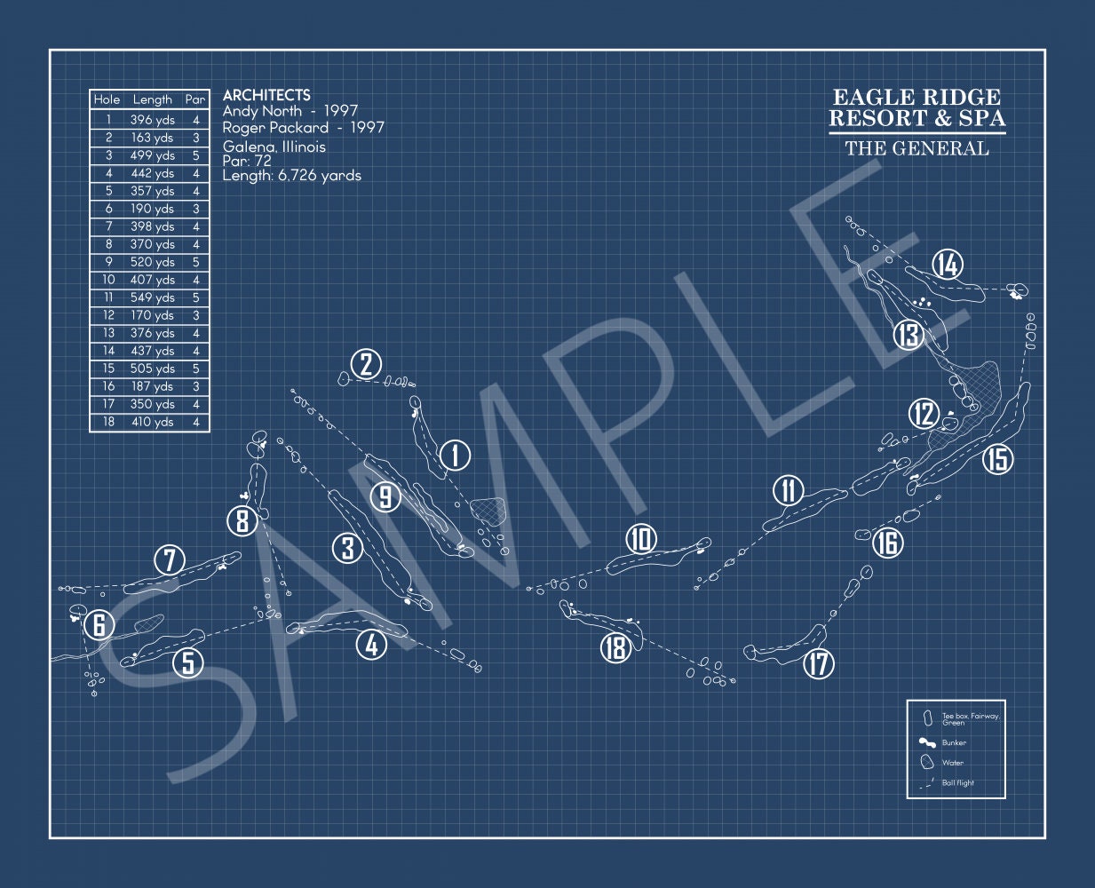The General Course at Eagle Ridge Resort & Spa Blueprint (Print)