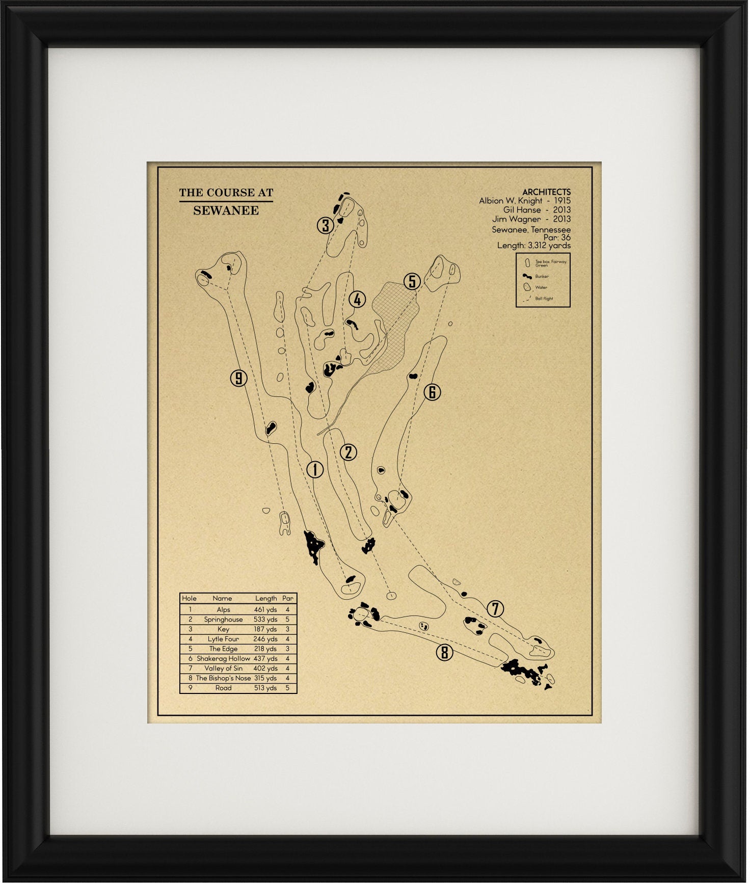 The Course at Sewanee Course Outline (Print) GolfBlueprints