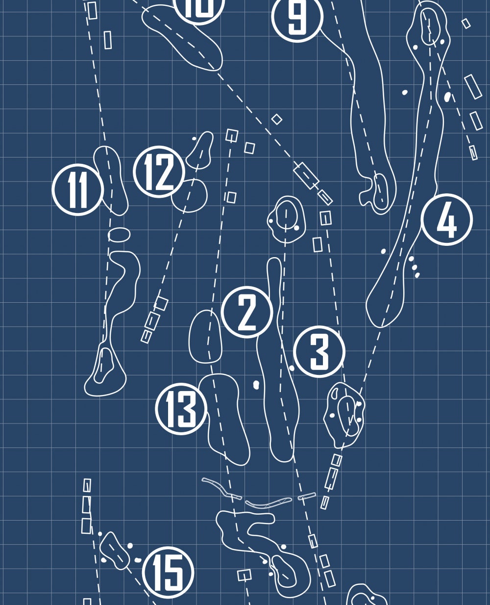 The Old Course at Ballybunion Golf Club Blueprint (Print)