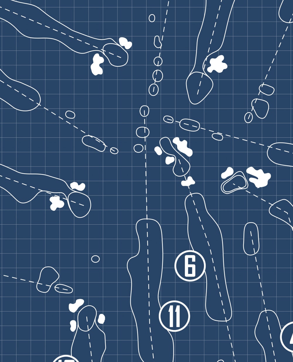 University of Michigan Golf Course Blueprint (Print)