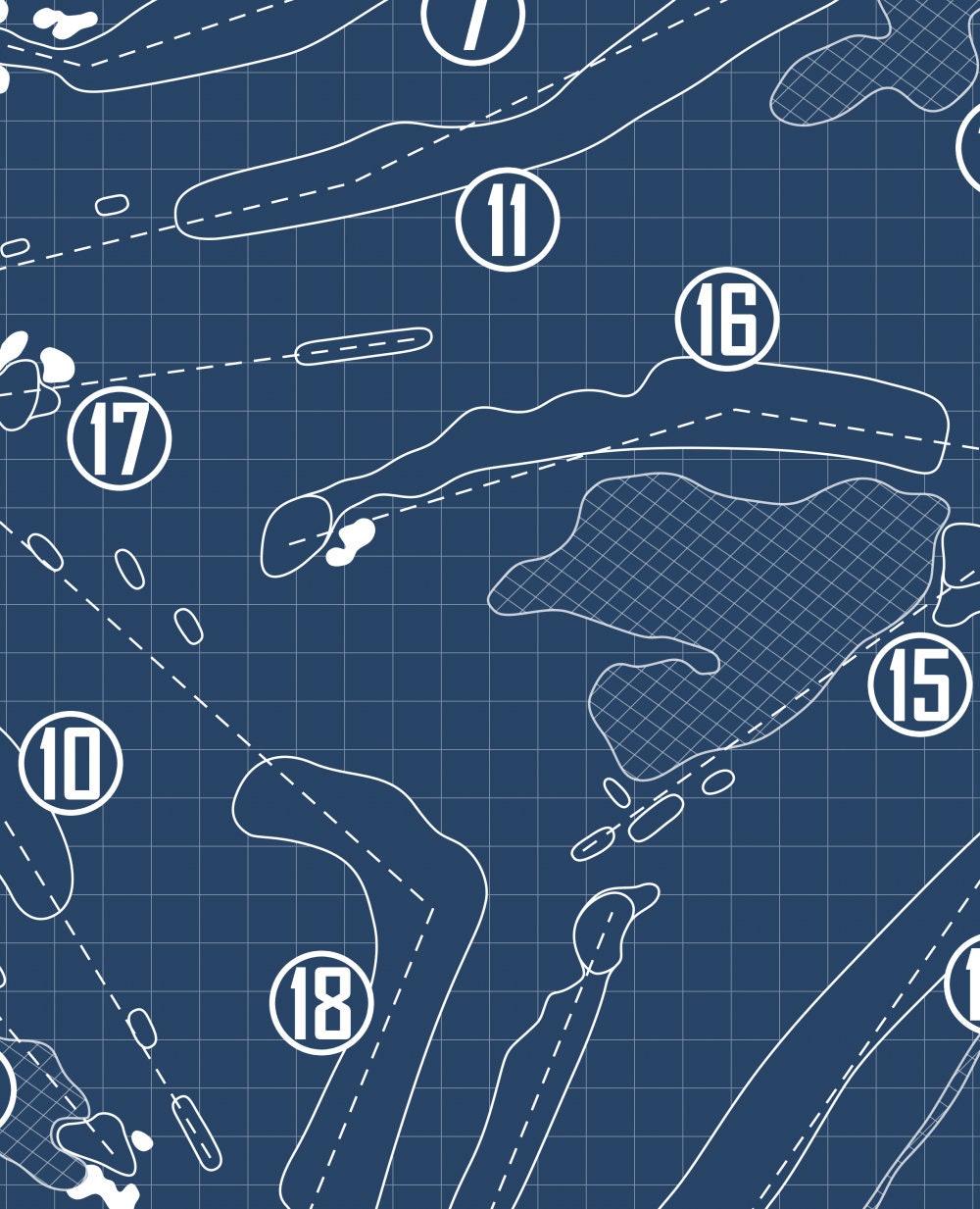 Oakbourne Country Club Blueprint (Print)