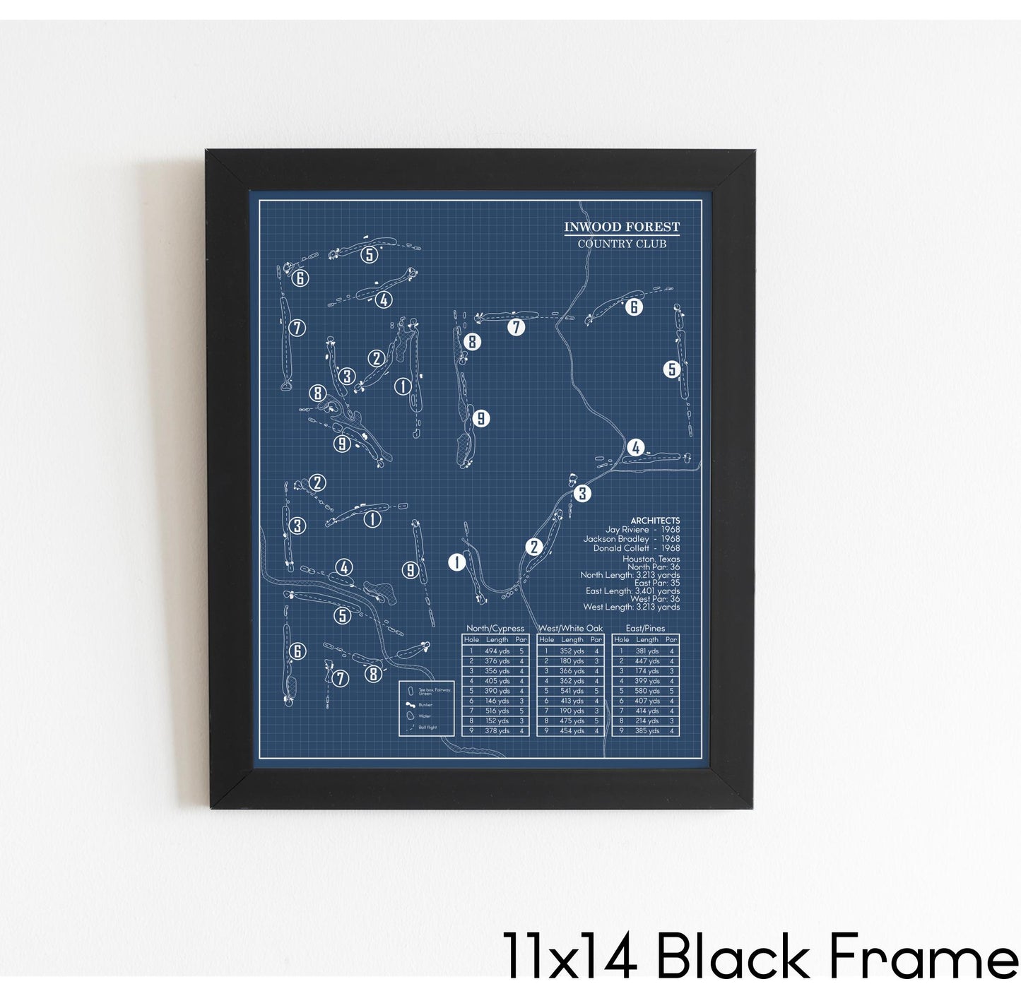 Inwood Forest Country Club Blueprint (Print)