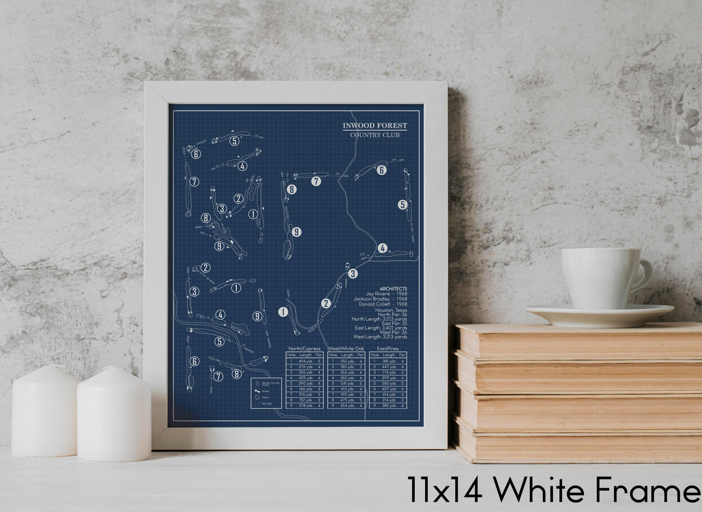 Inwood Forest Country Club Blueprint (Print)