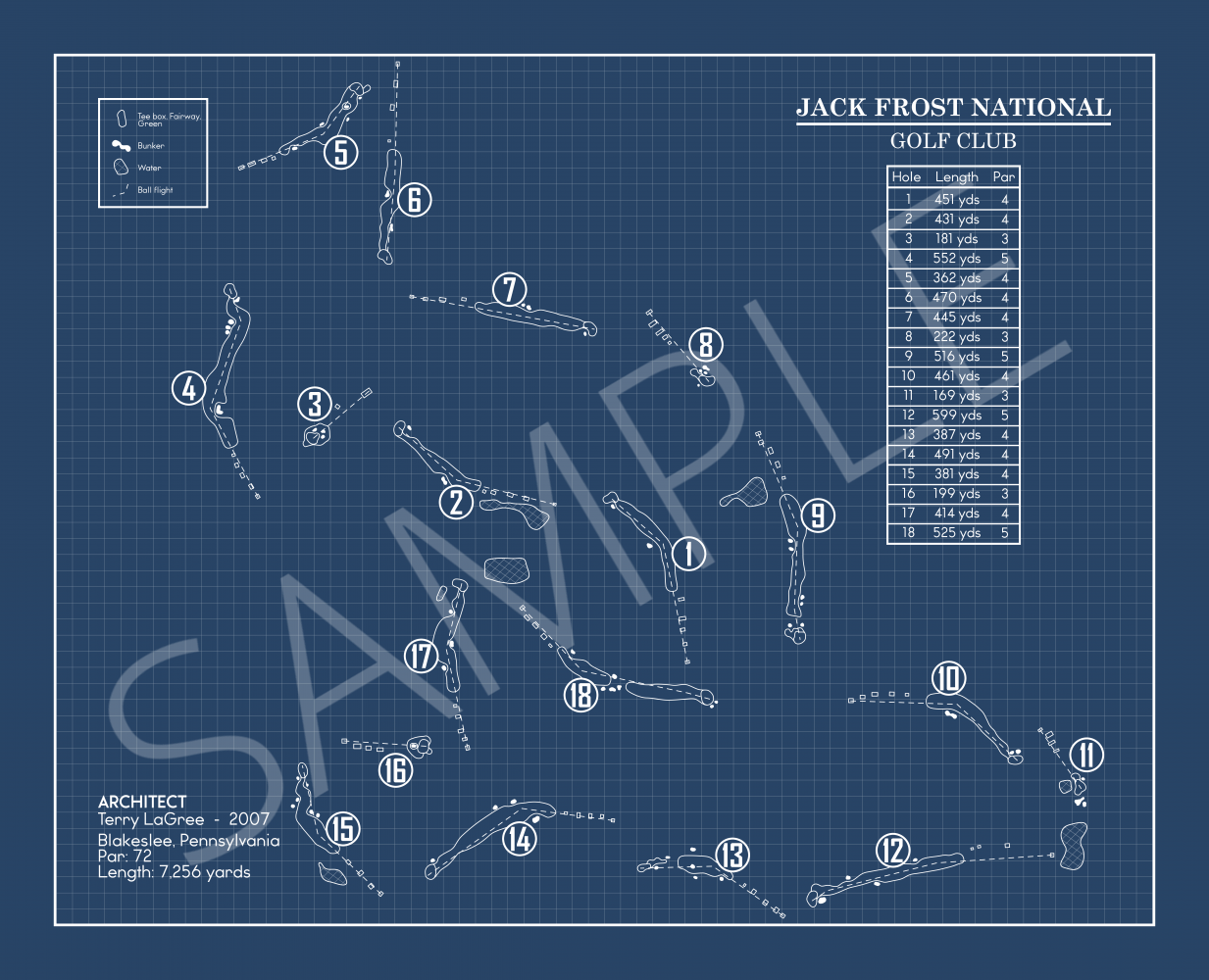 Jack Frost National Golf Club Blueprint (Print)