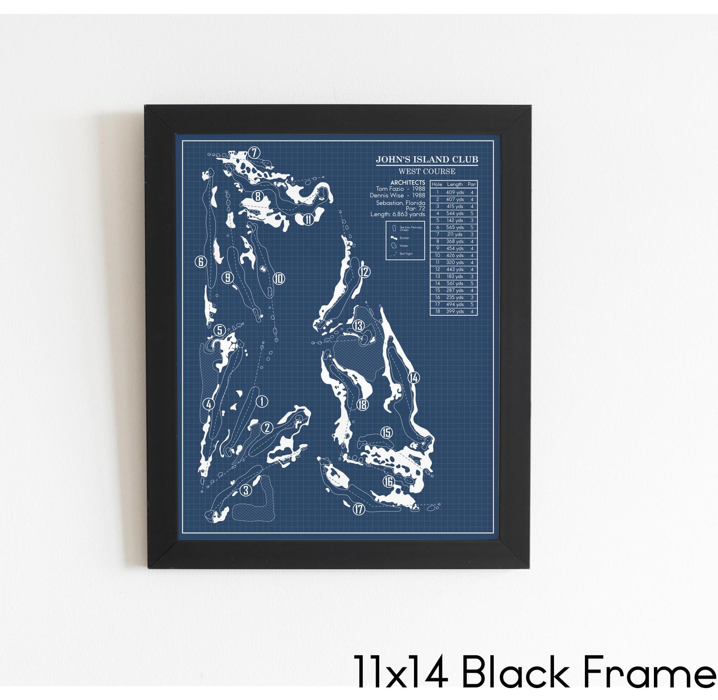 John's Island Club West Course Blueprint (Print)