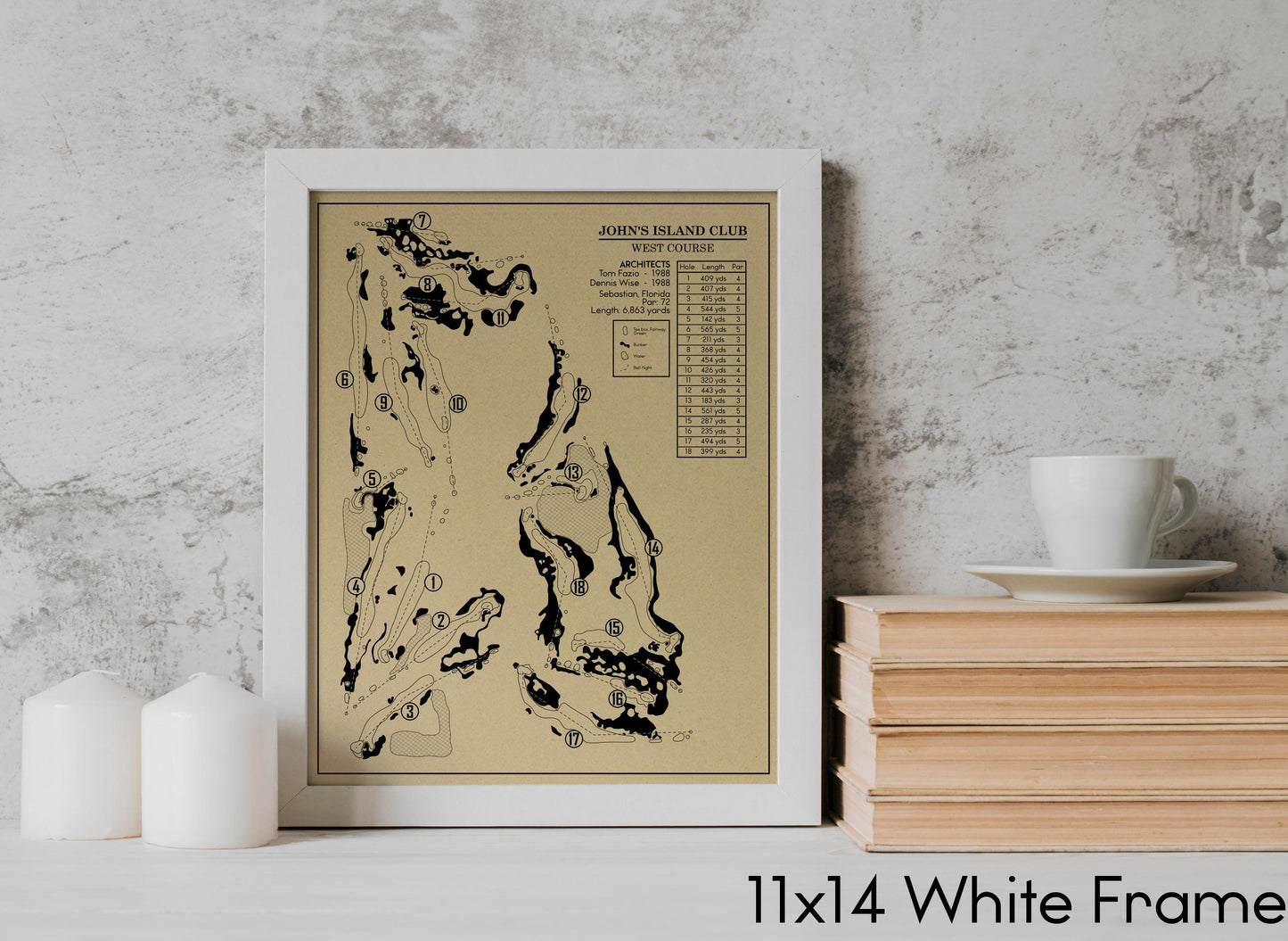 John's Island Club West Course Outline (Print)