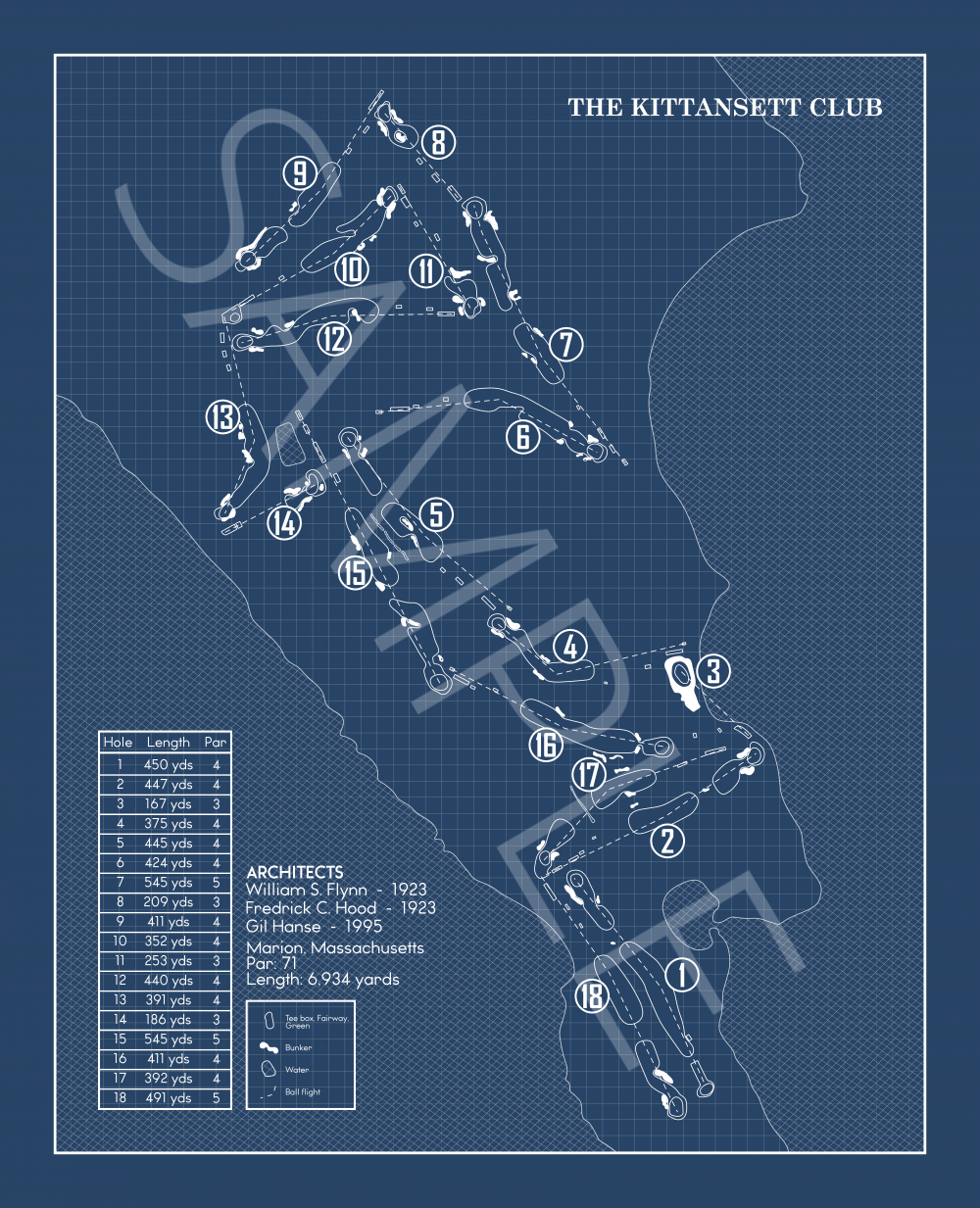 The Kittansett Club Blueprint (Print)