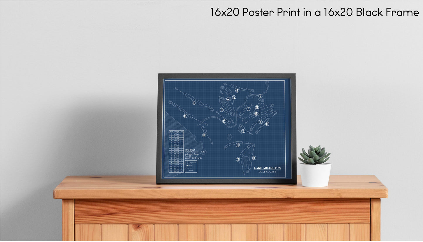 Lake Arlington Golf Course Blueprint (Print)