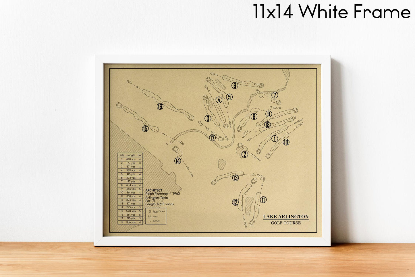 Lake Arlington Golf Course Outline (Print)