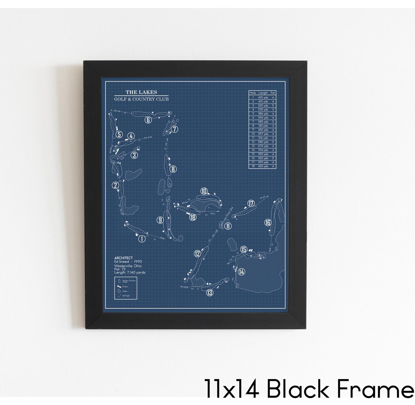 The Lakes Golf & Country Club Blueprint (Print)