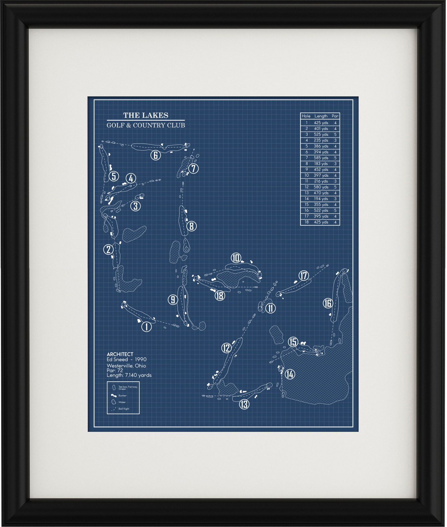 The Lakes Golf & Country Club Blueprint (Print)
