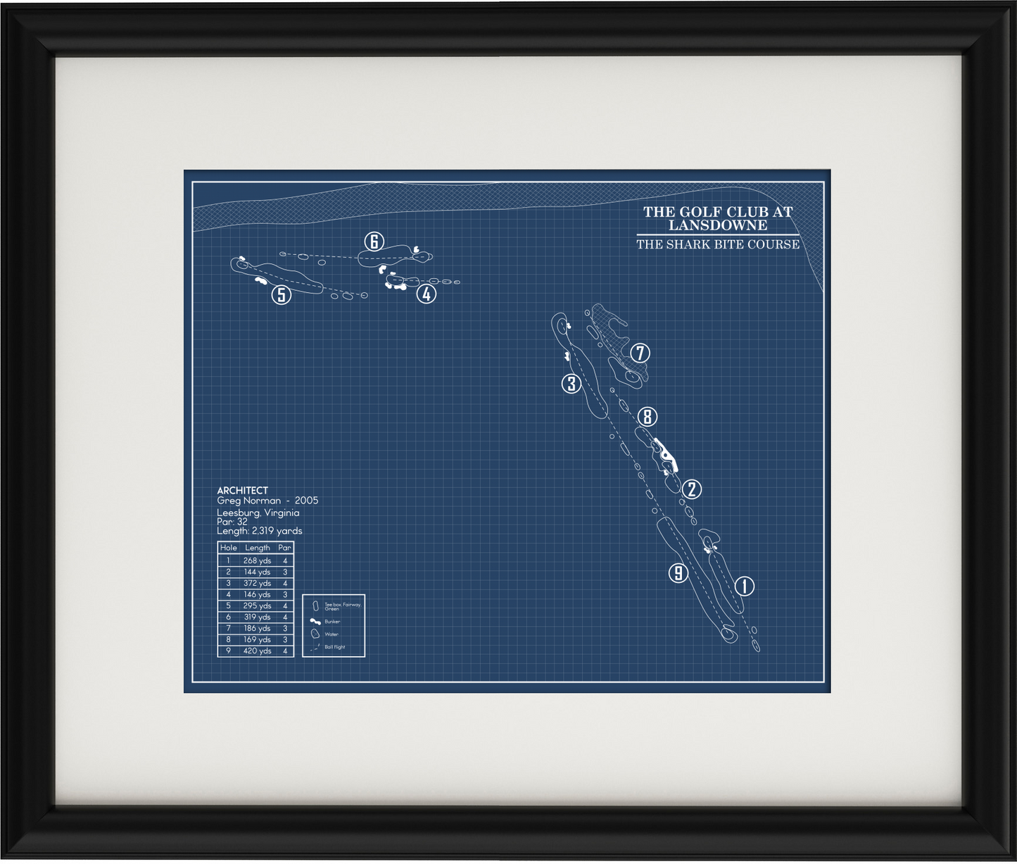 The Golf Club at Lansdowne - The Shark Bite Course Blueprint (Print)