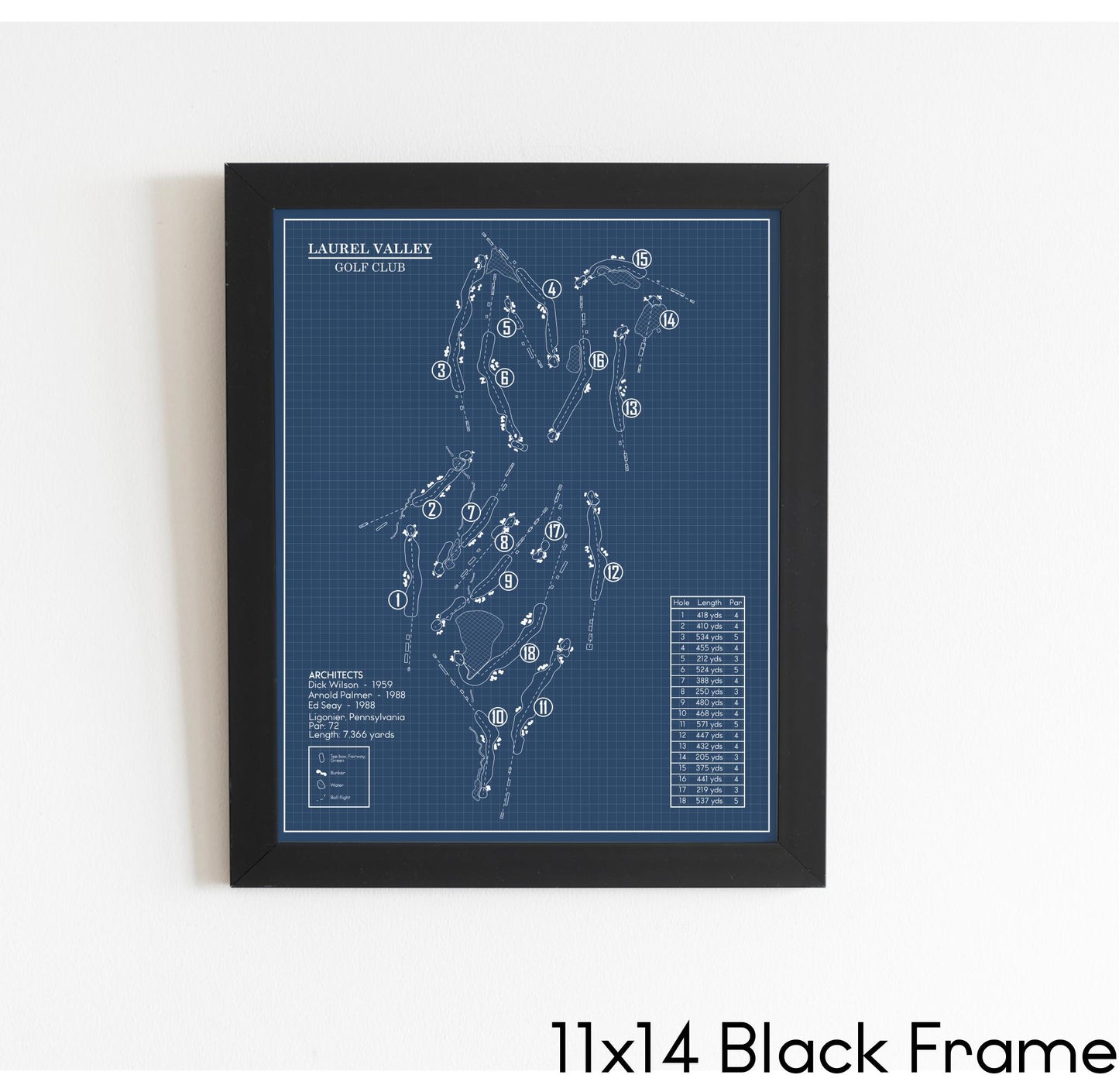 Laurel Valley Golf Club Blueprint (Print)
