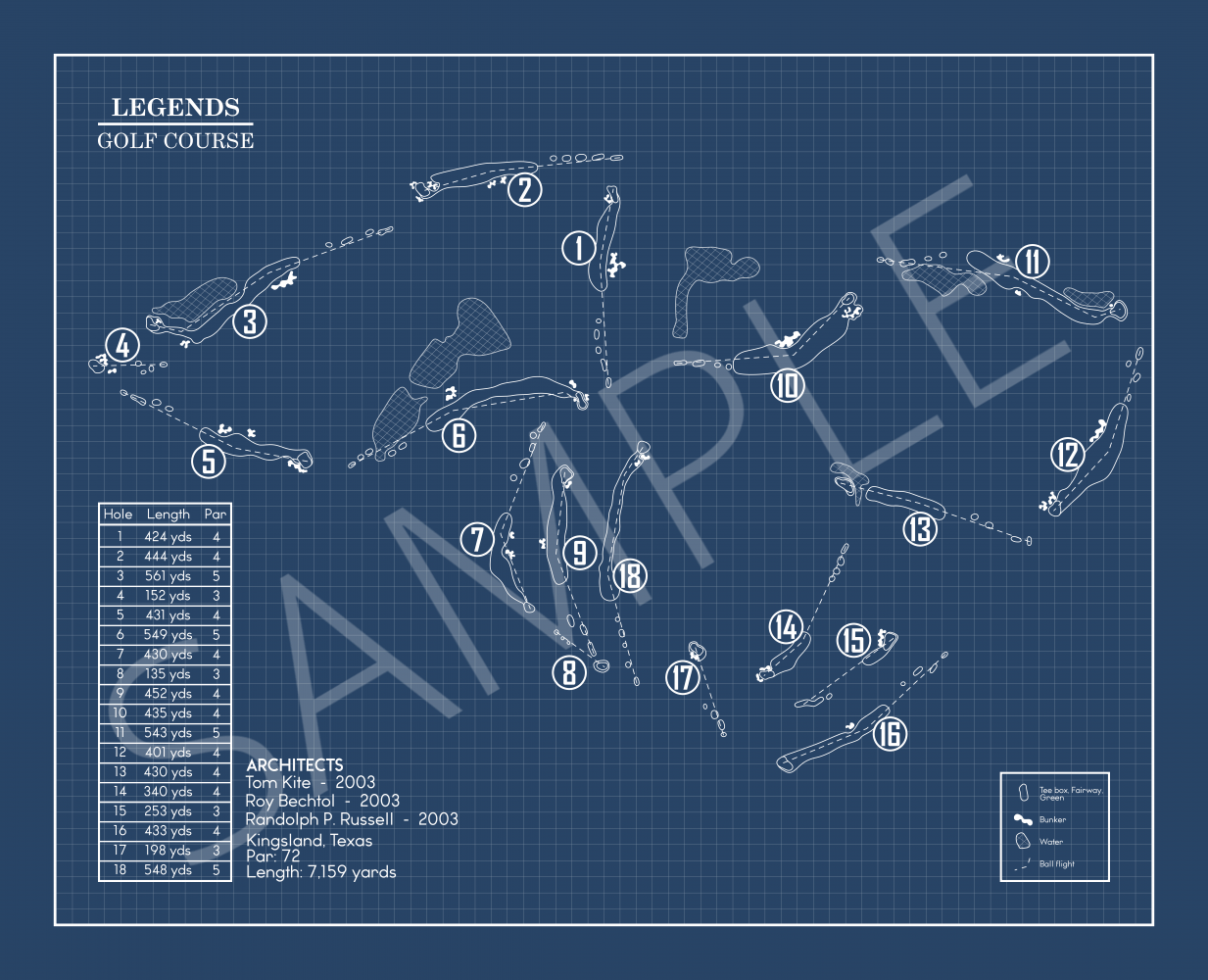Legends Golf Course Blueprint (Print)