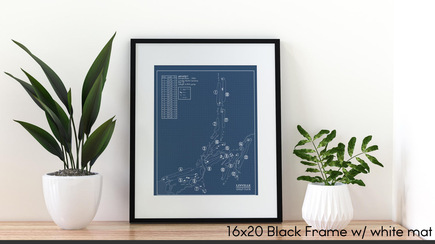 Linville Golf Club Blueprint (Print)